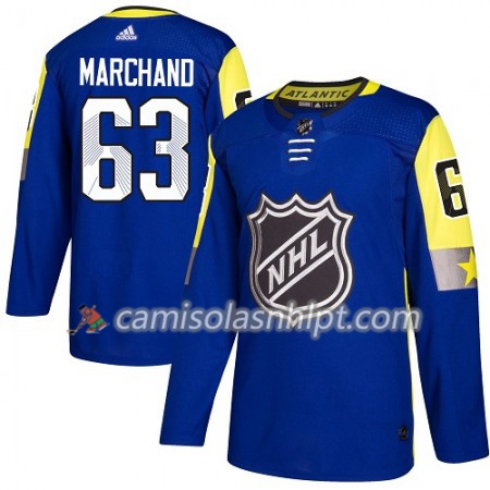 Camisola Boston Bruins Brad Marchand 63 2018 NHL All-Star Atlantic Division Adidas Royal Azul Authentic - Homem